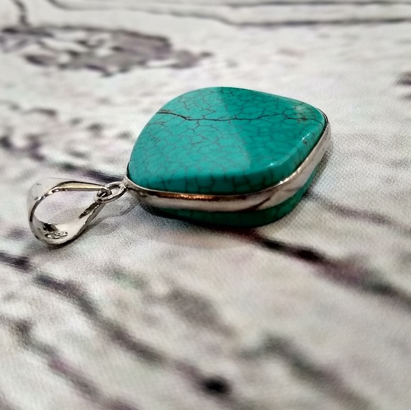 Kingman Turquoise Sterling Silver Pendant - Picture 6 of 12